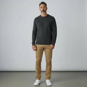 A.P.C Mens Wool Knit Crew Neck Long Sleeve Pullover Sweater Dark Gray Medium‎